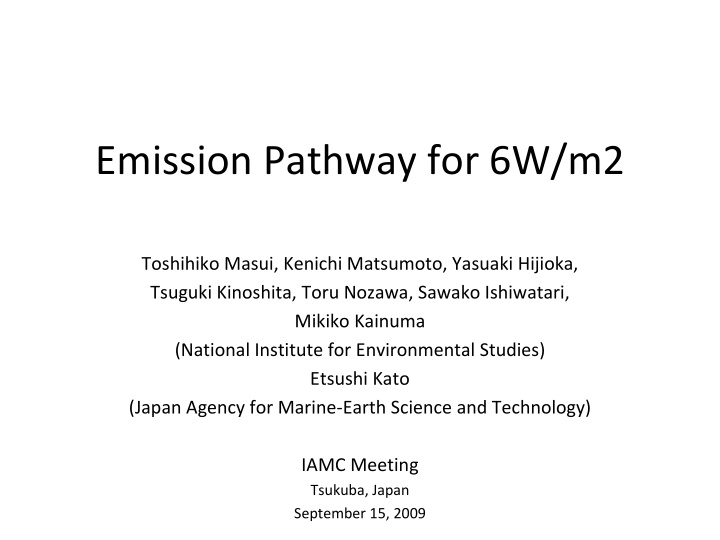 emission pathway for 6w m2