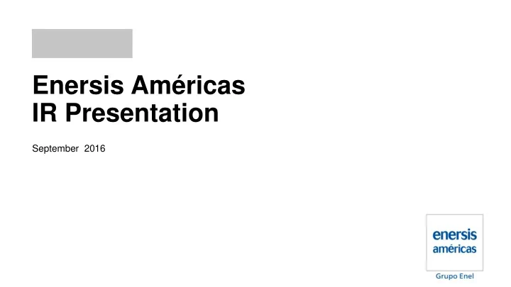 ir presentation