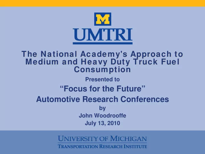 the national academy s approach to the national academy s