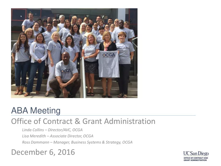 aba meeting office of contract grant administration