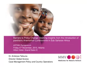 Barriers to Policy Change: Seeking insights from the introduction of  Barriers to Policy Change: