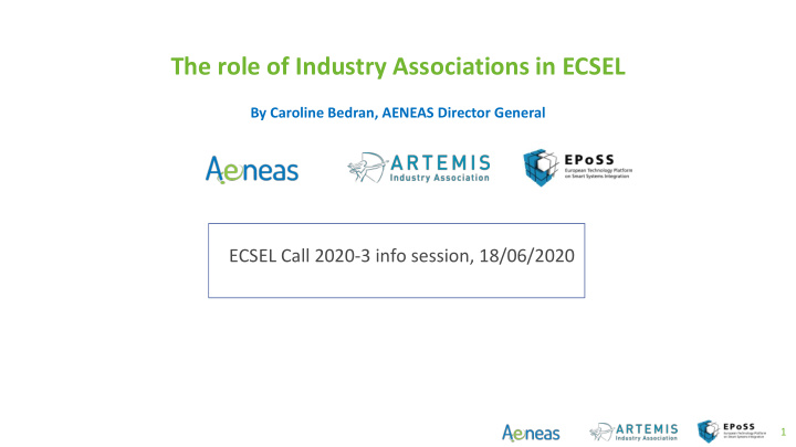 the role of industry associations in ecsel