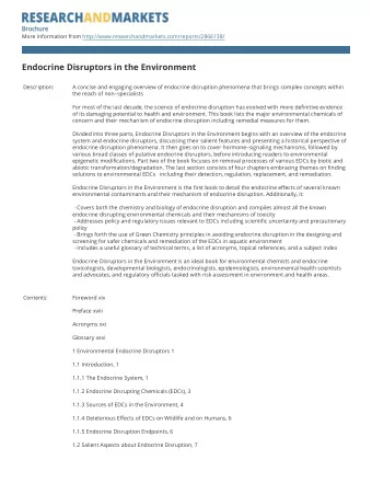 1.2.1 LowDose Effects and Nonmonotonic Dose Responses, 7  1.2.2 Exposures during Periods of