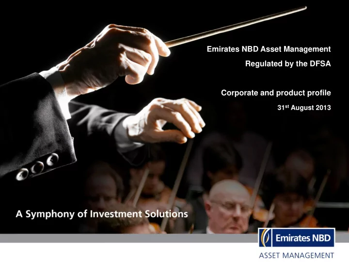 emirates nbd asset management regulated by the dfsa