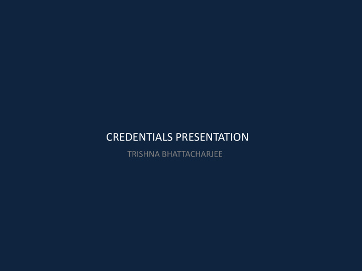 credentials presentation