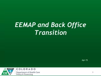 Transition  Apr-15  1  Agenda  Background  Why the transition  Current Activities