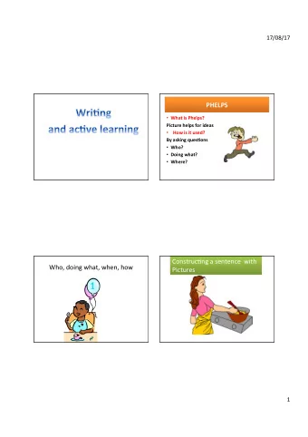 PHELPS  What is Phelps?  Picture helps for ideas  How is it used?  By asking ques&gt;ons