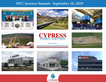 CYPRESS  ENERGY PARTNERS  NYSE: CELP