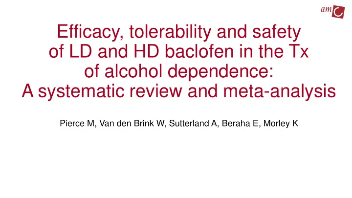 efficacy tolerability and safety