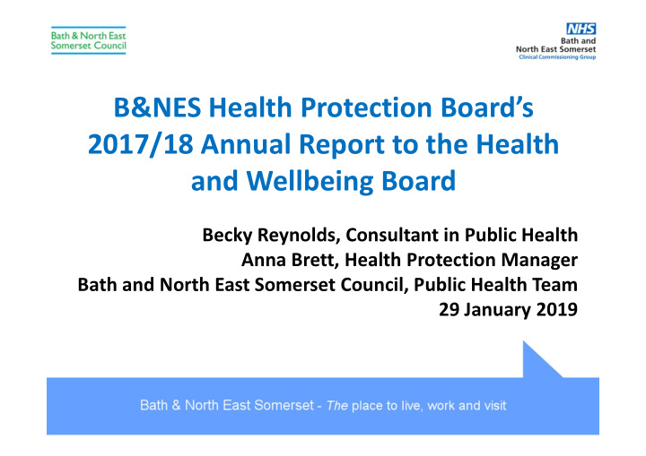 b nes health protection board s 2017 18 annual report to