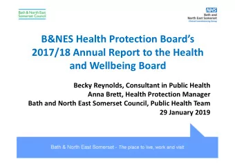 B&amp;NES Health Protection Boards  2017/18 Annual Report to the Health  and Wellbeing Board
