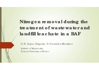 Nitr  oge n r  e moval dur  ing the  tr  e atme nt of waste wate r  and  landfill le ac hate  in a
