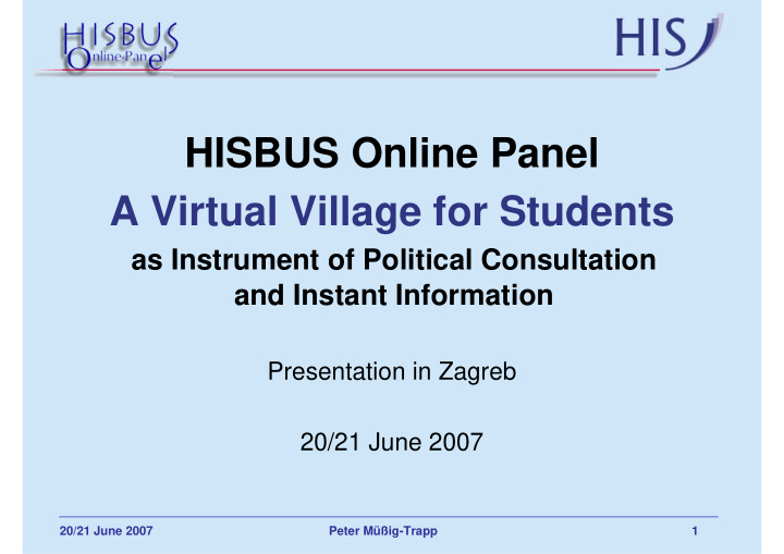 hisbus online panel a virtual village for students