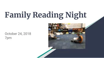 Family Reading Night  October 24, 2018  7pm  M Step Data - 3rd  Grade ELA  M Step Data - 4th  Grade