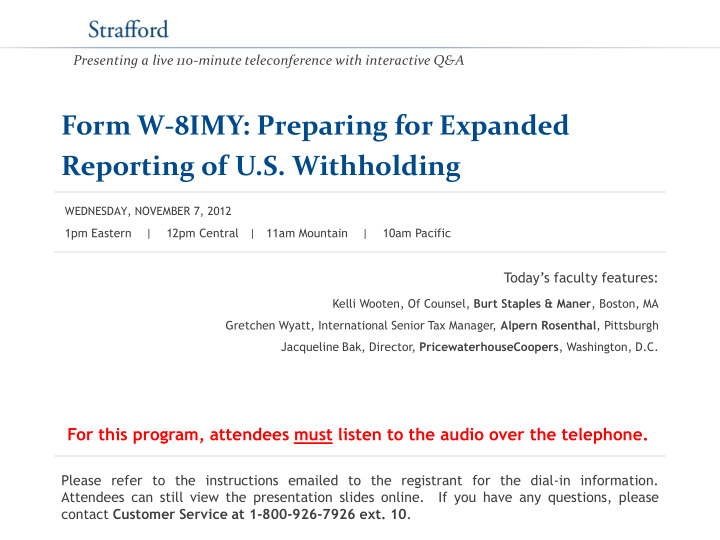 reporting of u s withholding