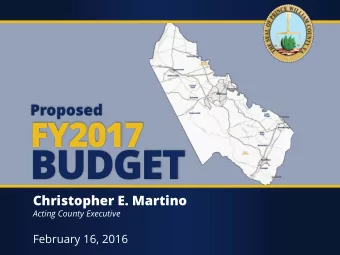 BUDGET  BUDGET  Christopher Martino  Christopher E. Martino  Acting County Executive  Acting County