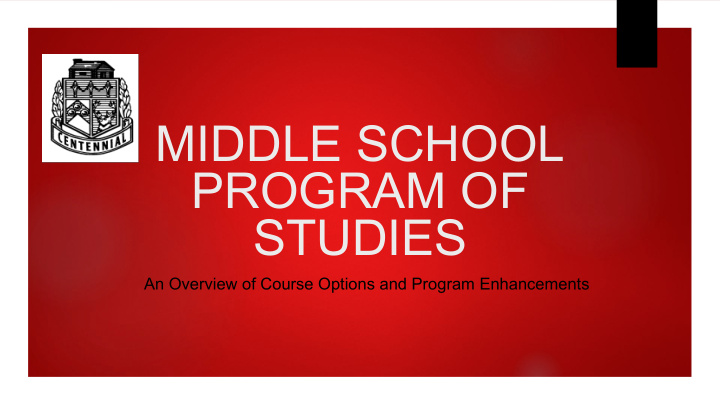 middle school program of studies