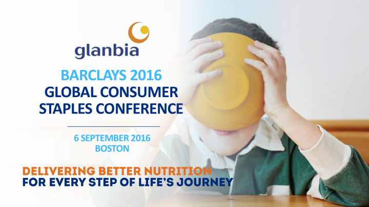 barclays 2016 global consumer staples conference