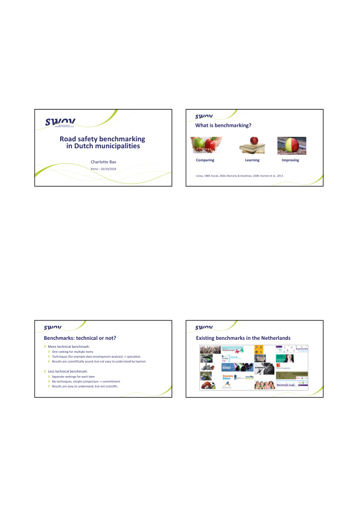 road safety benchmarking in dutch municipalities