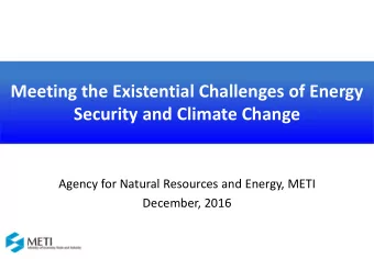 Meeting the Existential Challenges of Energy Security and Climate Change  Agency for Natural