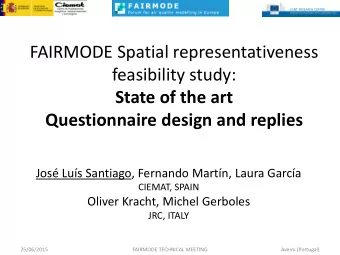 FAIRMODE Spatial representativeness  feasibility study:  State of the art  Questionnaire design and