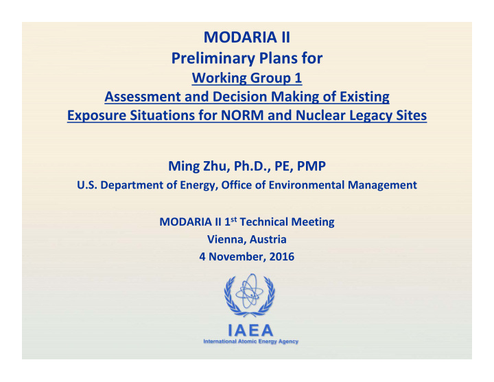 modaria ii preliminary plans for