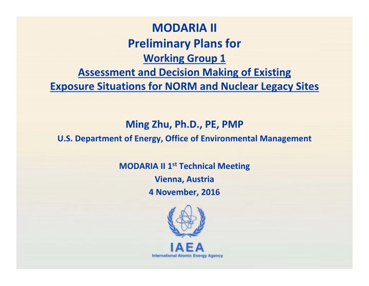 modaria ii preliminary plans for