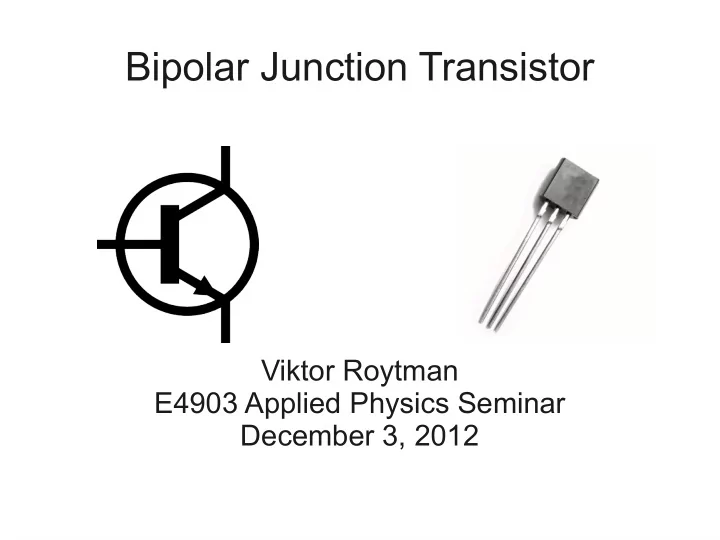 bipolar junction transistor