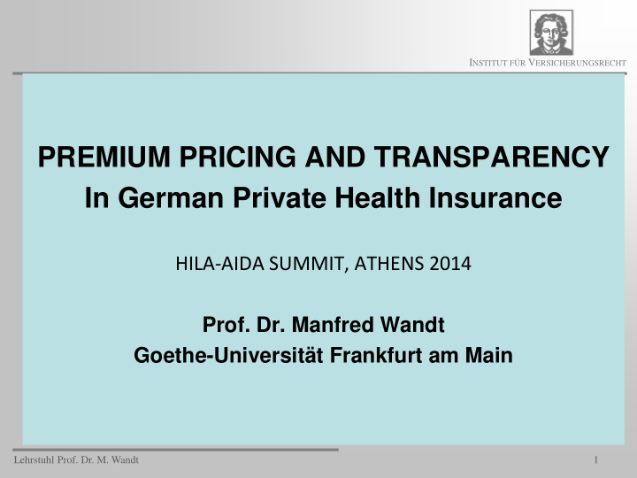 premium pricing and transparency in german private health