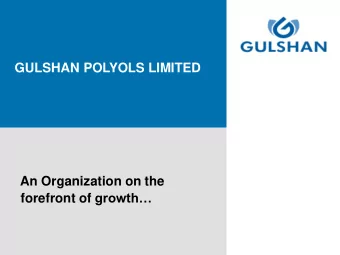 An Organization on the forefront of growth  Highlights Largest producer of Calcium Carbonate