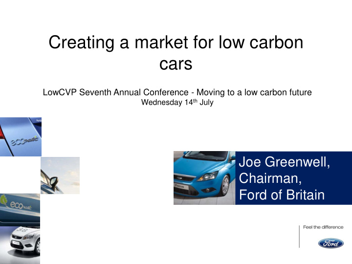creating a market for low carbon cars