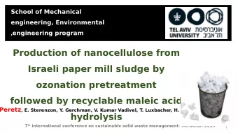 Production of nanocellulose from  Israeli paper mill sludge by  ozonation pretreatment  followed by