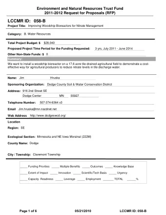 LCCMR ID: 058-B  Project Title:  Improving Woodchip Bioreactors for Nitrate Management  Category: