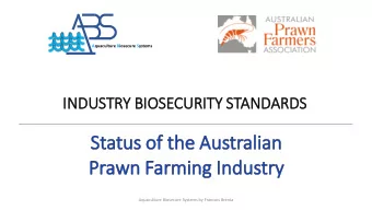 IND  INDUSTRY BIOS  IOSECURITY STANDARDS  Aquaculture Biosecure Systems by Francois Brenta  BIOS
