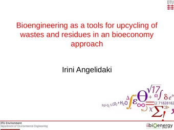 Bioengineering as a tools for upcycling of  wastes and residues in an bioeconomy  approach  Irini