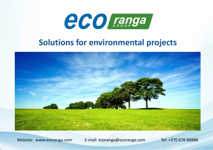 solutions for environmental projects