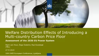 Welfare Distribution Effects of Introducing a  Multi-country Carbon Price Floor  Assessment of the