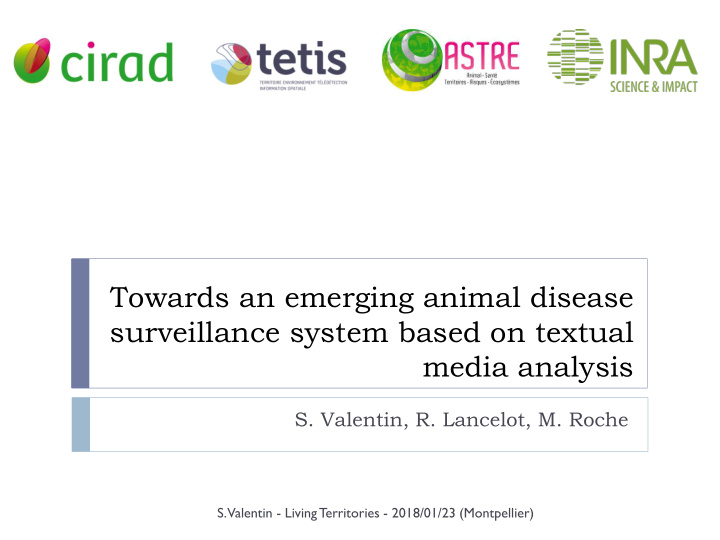 towards an emerging animal disease surveillance system