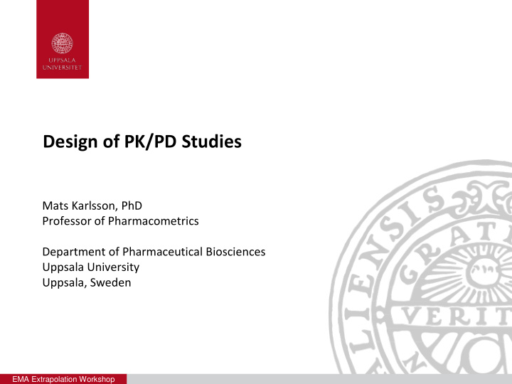 design of pk pd studies