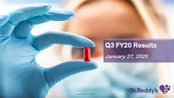Q3  3 FY  FY20  20 Resu  esults  lts  January 27, 2020  1  |  January 27, 2020  |  Q3 FY20 Press