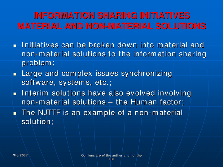 information sharing initiatives information sharing