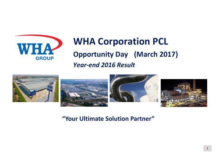 wha corporation pcl