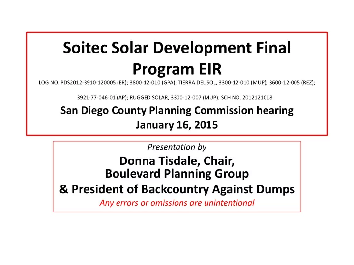 soitec solar development final program eir