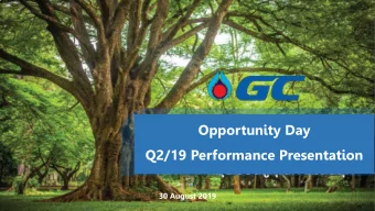 Q2/19 Performance Presentation  30 August 2019  1  Disclaimer  This presentation includes