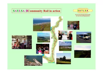 SAYLSA   Community Rail in action  The Community Rail Partnership  for Carrick and Wigtownshire