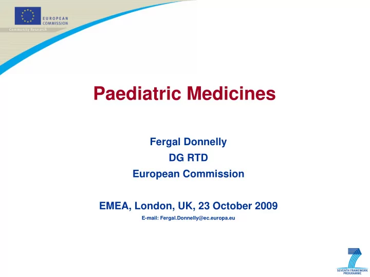 paediatric medicines