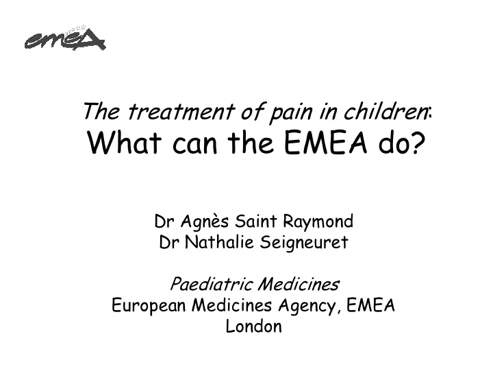 what can the emea do