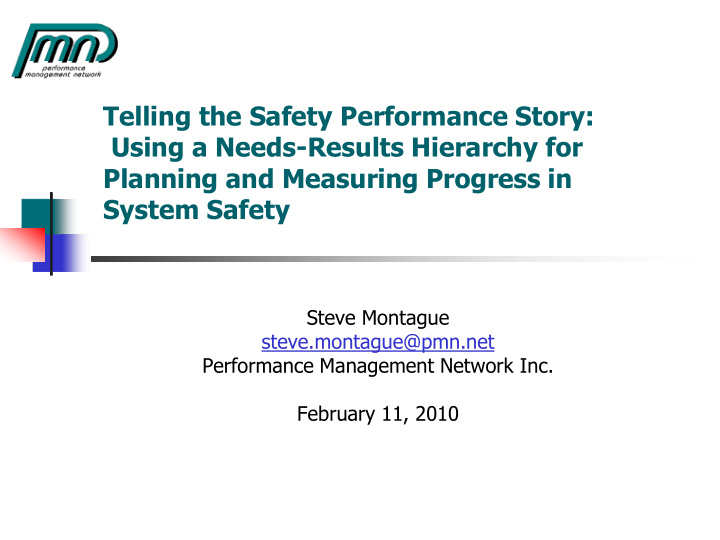 planning and measuring progress in