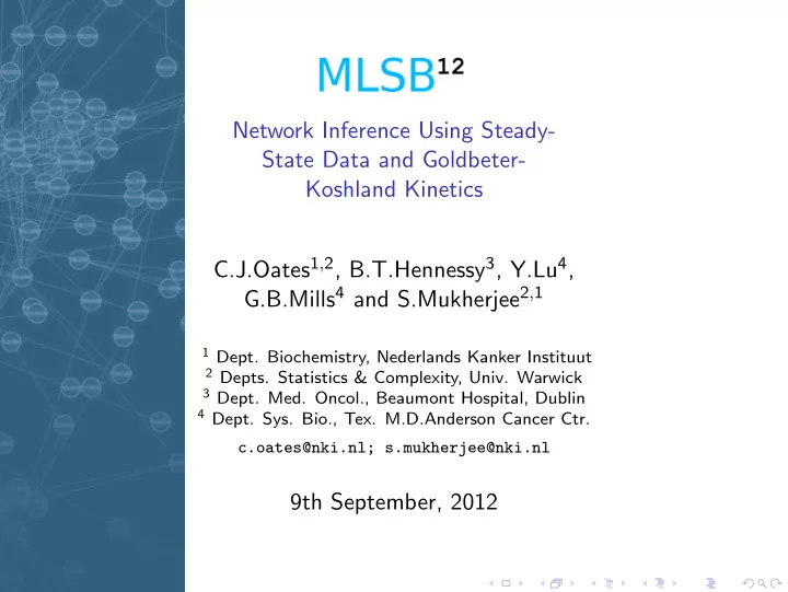 network inference using steady state data and goldbeter