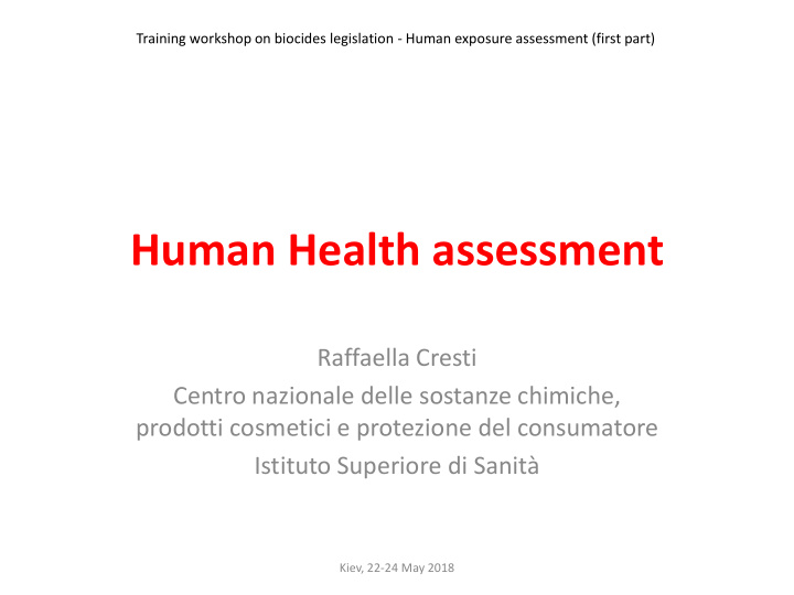 human health assessment